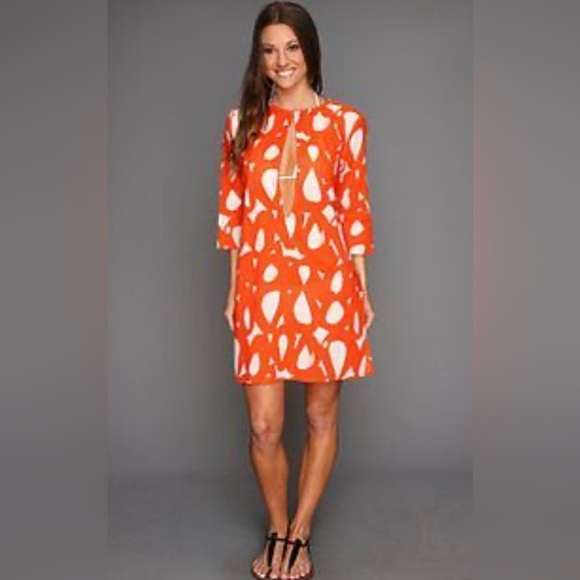 Echo 3/4 Sleeve Swim Coverup Orange Size Medium - Picture 1 of 6
